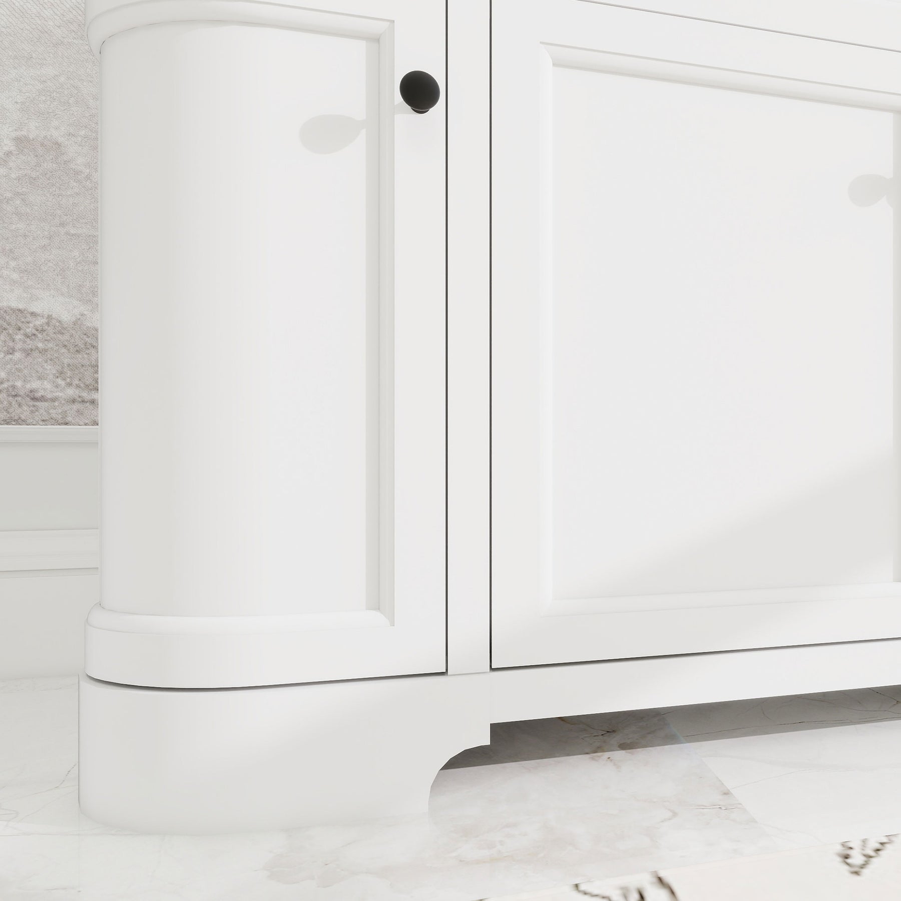 Opuluxe 60" Freestanding Double Vanity Cabinets with Curved Design