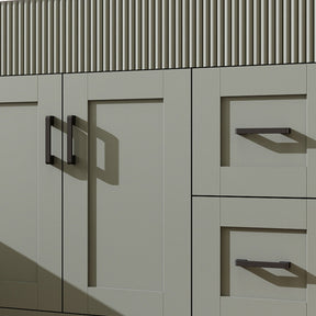 Waterfall 48’’ RTA Freestanding Vanity Cabinet Base with Vertical Striped Decor (Countertop & Sink Not Included) 浴室柜