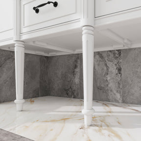 Modish 48" Wall Mounted Single Vanity Cabinets with Solid Wood Legs