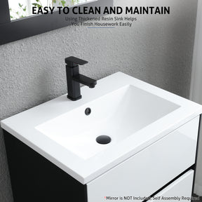 Panda 24"/30" Wall Mounted Bathroom Vanity Combo with Single Undermount Sink
