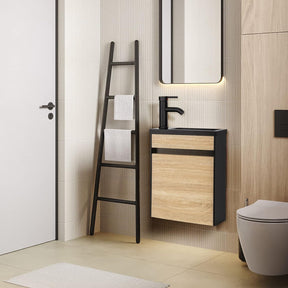 Rec 16" Wall Mounted Bathroom Vanity Combo with Single Undermount Sink
