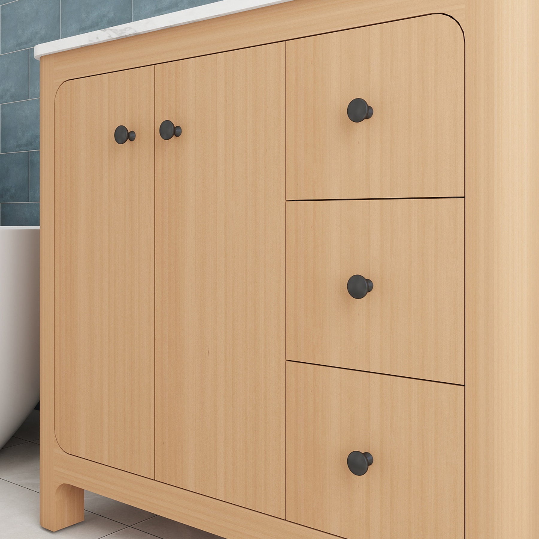 Canyon 36" Freestanding Single Vanity Cabinet with Curved Design