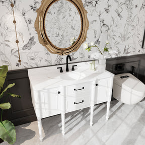 Modish 48" Wall Mounted Single Vanity Cabinets with Adjustable legs