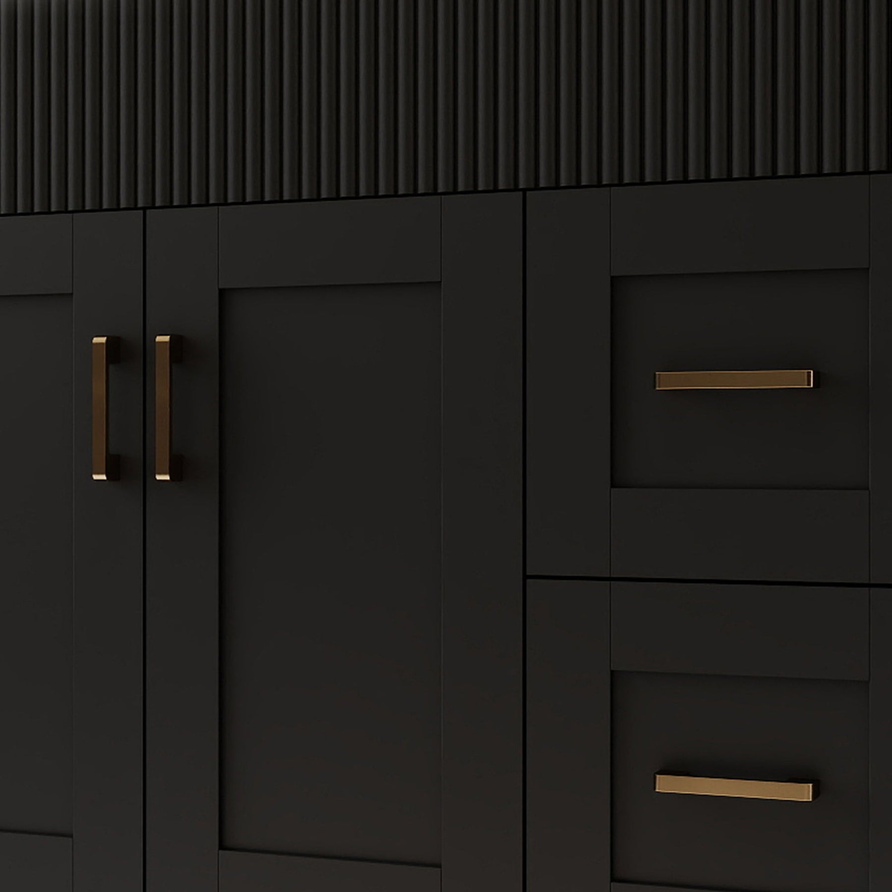 Waterfall 36’’ RTA Freestanding Vanity Cabinet Base with Vertical Striped Decor (Countertop & Sink Not Included) 浴室柜