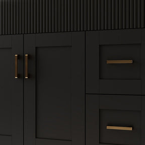 Waterfall 36’’ RTA Freestanding Vanity Cabinet Base with Vertical Striped Decor (Countertop & Sink Not Included) 浴室柜