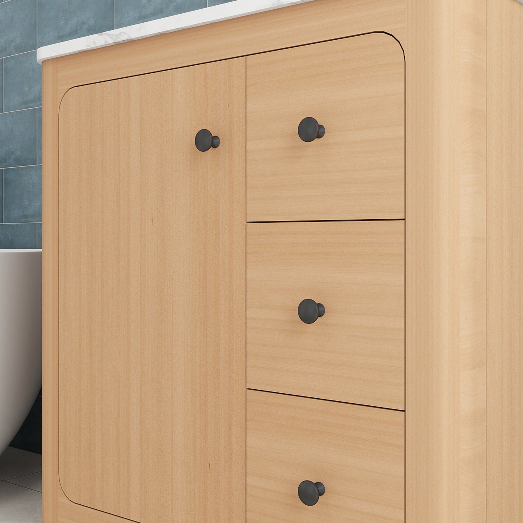 Canyon 30" Freestanding Single Vanity Cabinet with Curved Design