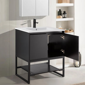 Industrial 24"/30"/36" Freestanding Bathroom Vanity Combo with Single Undermount Sink