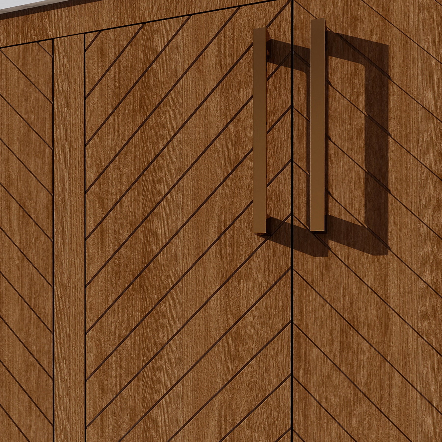 Zoom 60" Freestanding Double Vanity Cabinets with Chevron Pattern