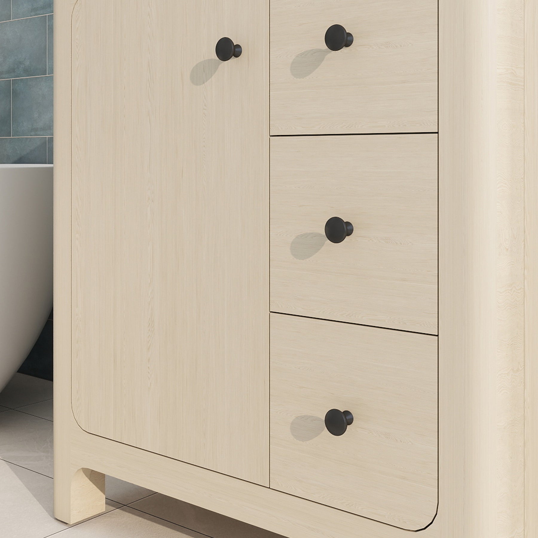 Canyon 30" Freestanding Single Vanity Cabinet with Curved Design
