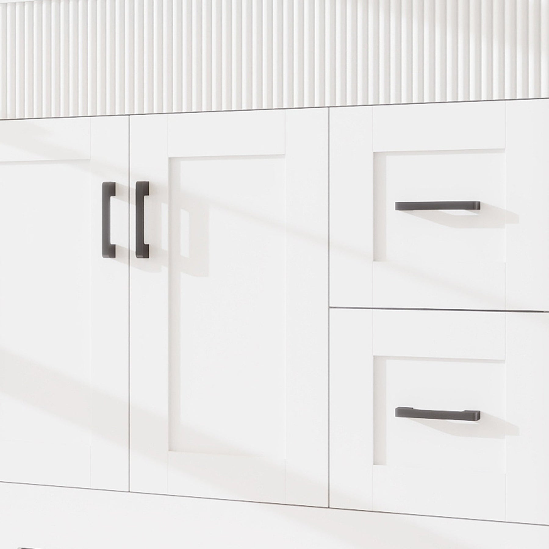 Waterfall 36’’ RTA Freestanding Vanity Cabinet Base with Vertical Striped Decor (Countertop & Sink Not Included) 浴室柜