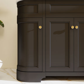 Opuluxe 48" Freestanding Single Vanity Cabinets with Curved Design
