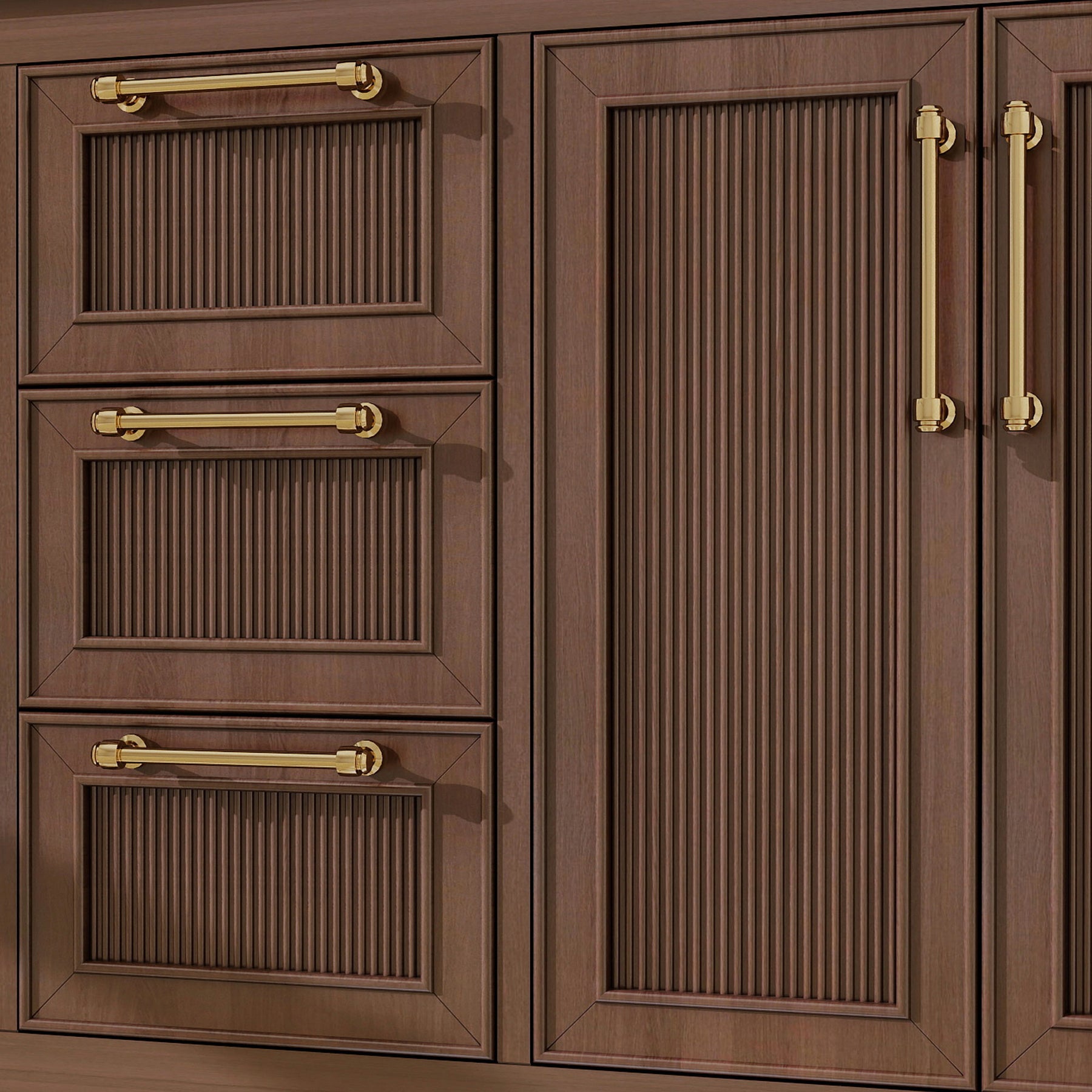 Vantara 60" Freestanding Double Vanity Cabinets with Fluted Texture