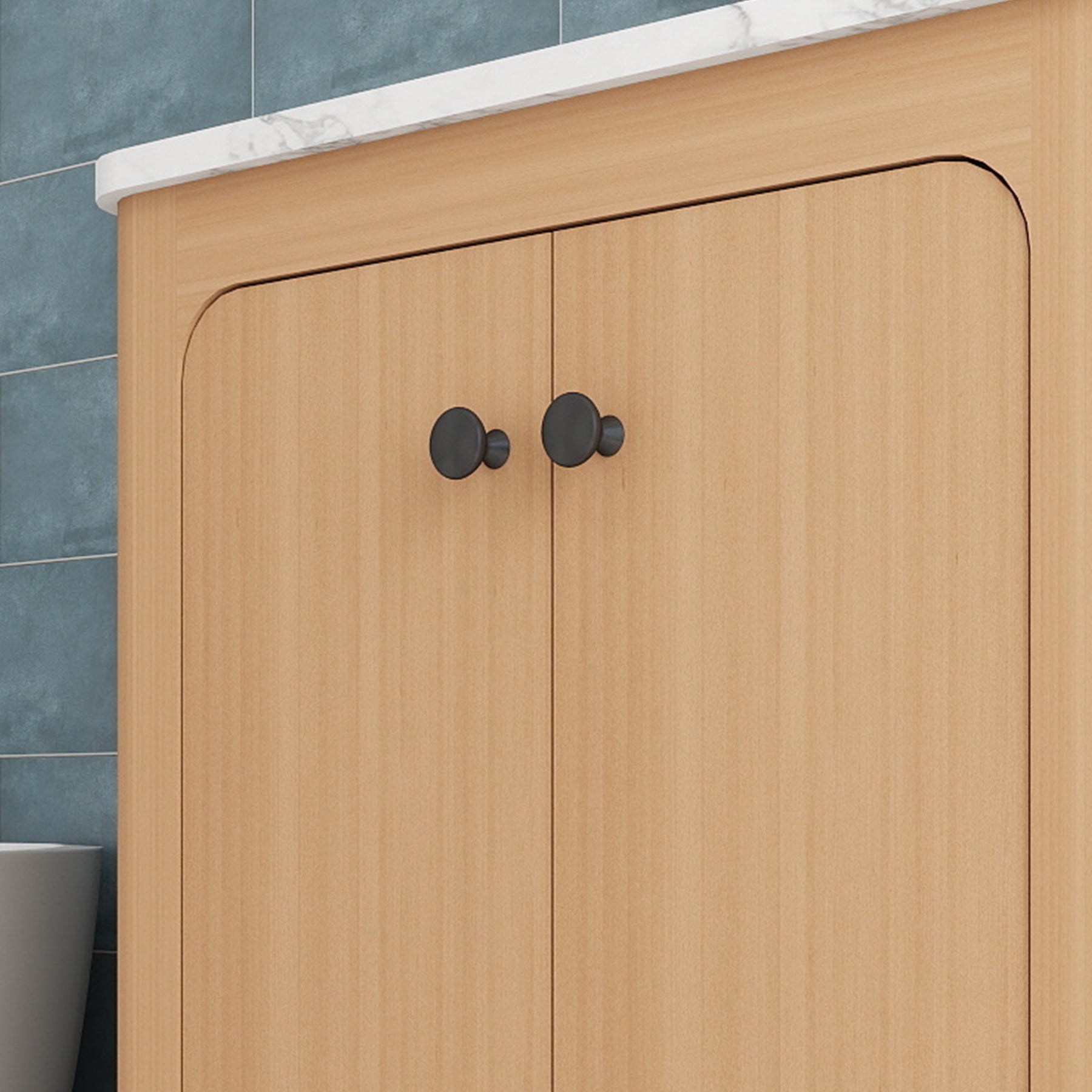 Canyon 24" Freestanding Single Vanity Cabinet with Curved Design