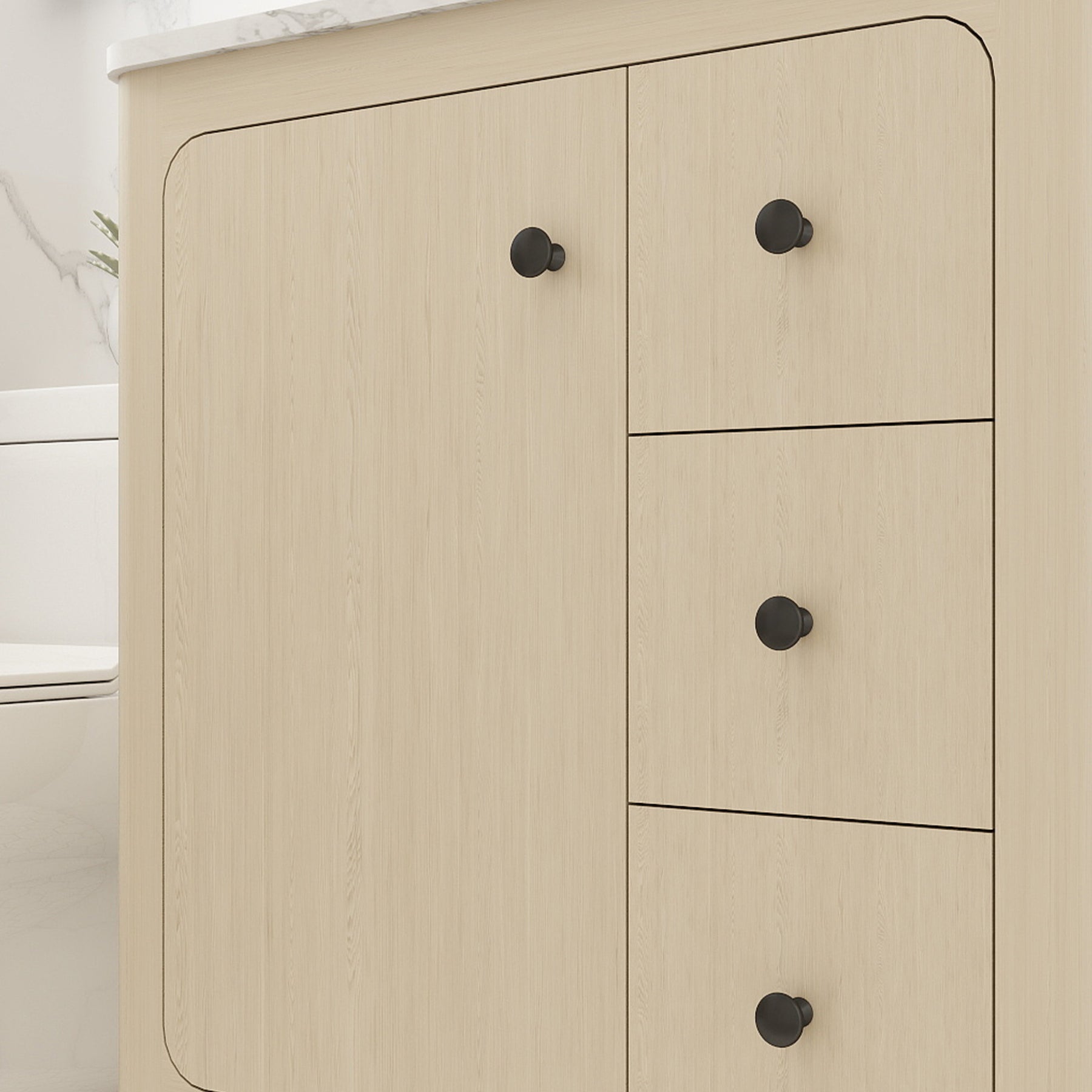Canyon 30" Freestanding Single Vanity Cabinet with Curved Design