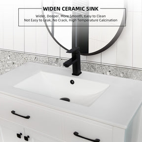 Eclife 36" Bathroom Vanity Cabinet with Undermount Vessel Sink Combo