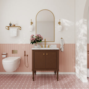 Verve 30" Freestanding Single Vanity – Bath Cabinet with Solid Wood, Artificial Stone Top (2 Doors, Assembled)