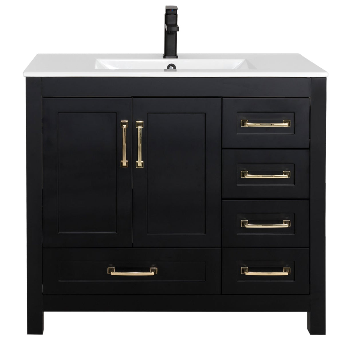 Modern 36" Freestanding Bathroom Vanity Combo with Single Undermount S