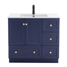Modern 36" Freestanding Bathroom Vanity Combo with Single Undermount Sink, Kitchen Base
