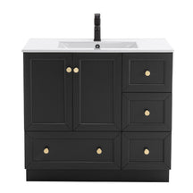 Modern 36" Freestanding Bathroom Vanity Combo with Single Undermount Sink, Kitchen Base