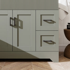 Waterfall 36’’ RTA Freestanding Vanity Cabinet Base with Vertical Striped Decor (Countertop & Sink Not Included) 浴室柜