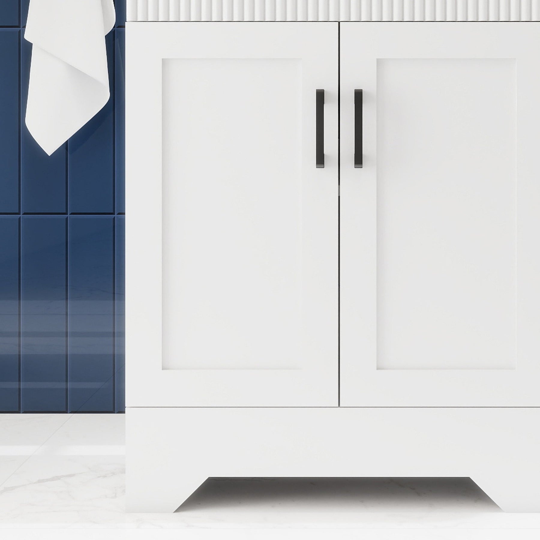 Waterfall 24’’ RTA Freestanding Vanity Cabinet Base with Vertical Striped Decor (Countertop & Sink Not Included) 浴室柜