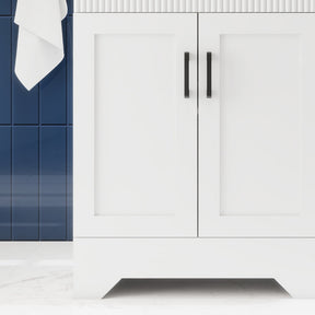 Waterfall 24’’ RTA Freestanding Vanity Cabinet Base with Vertical Striped Decor (Countertop & Sink Not Included) 浴室柜