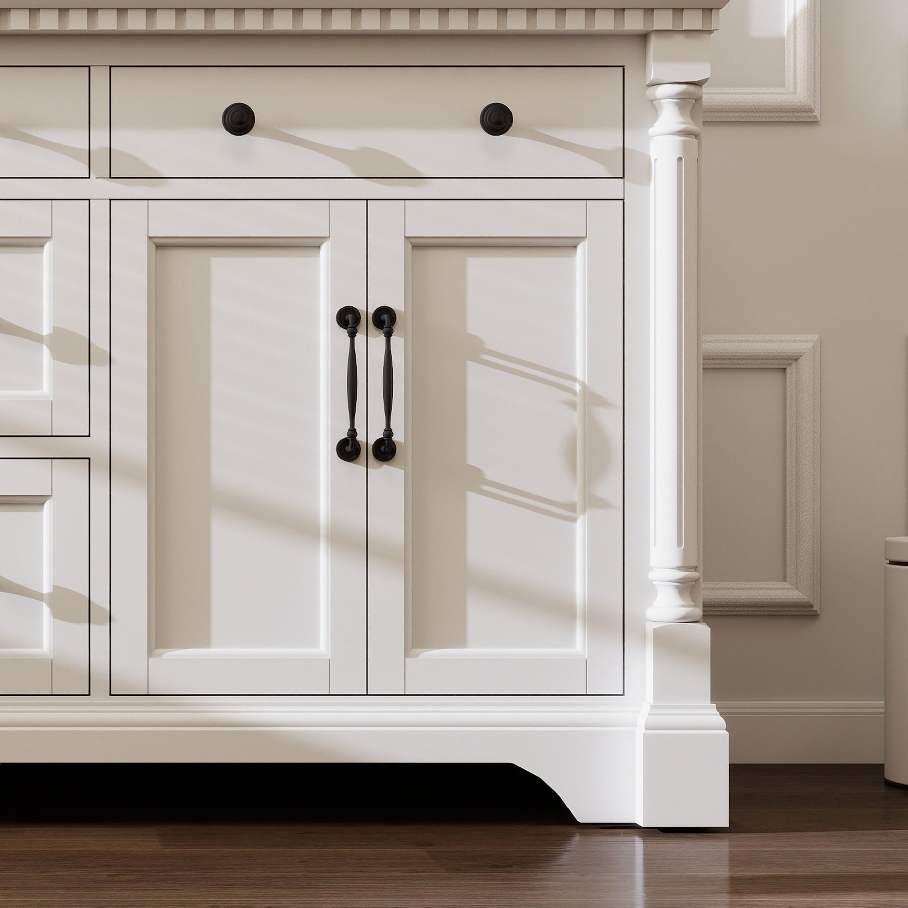 Acro 60" Freestanding Double Vanity Cabinets with Arch Feet