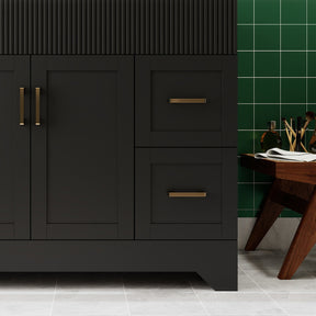 Waterfall 48’’ RTA Freestanding Vanity Cabinet Base with Vertical Striped Decor (Countertop & Sink Not Included) 浴室柜