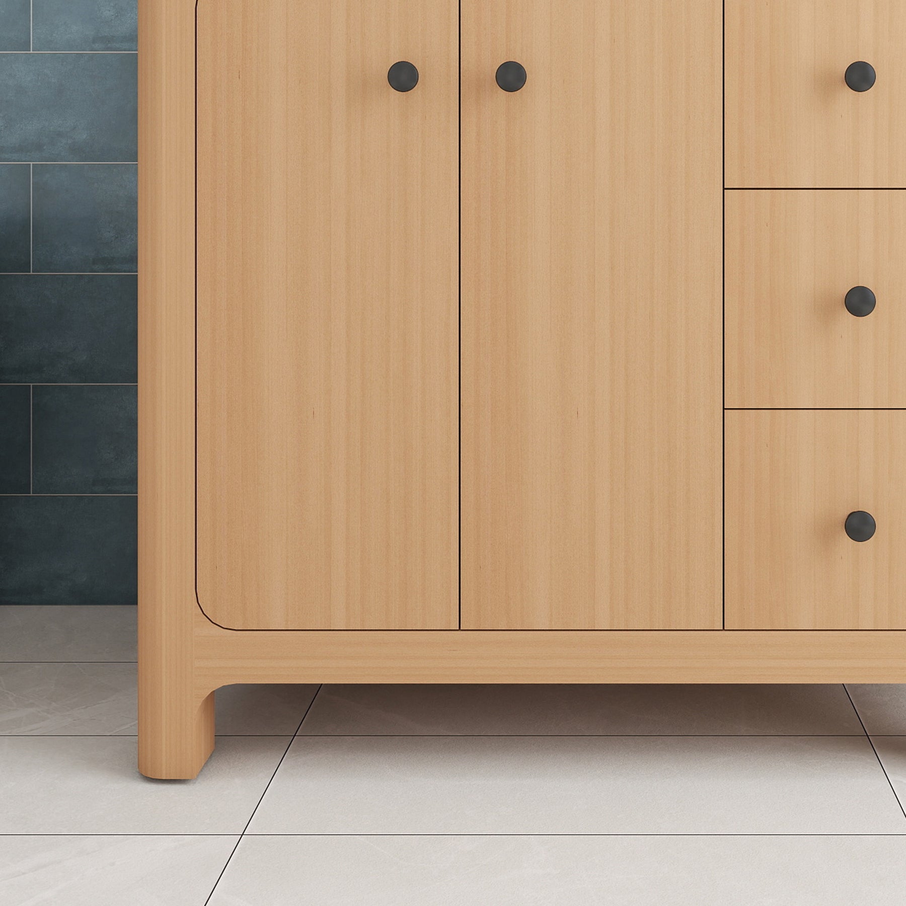 Canyon 36" Freestanding Single Vanity Cabinet with Curved Design