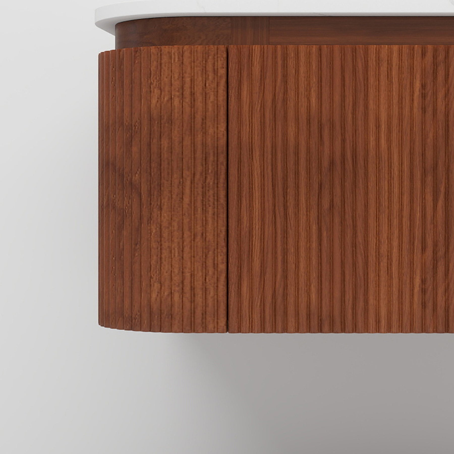 Cove 36" Wall-Mounted Single Bathroom Vanity with Curved Fluted Design