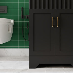 Waterfall 24’’ RTA Freestanding Vanity Cabinet Base with Vertical Striped Decor (Countertop & Sink Not Included) 浴室柜