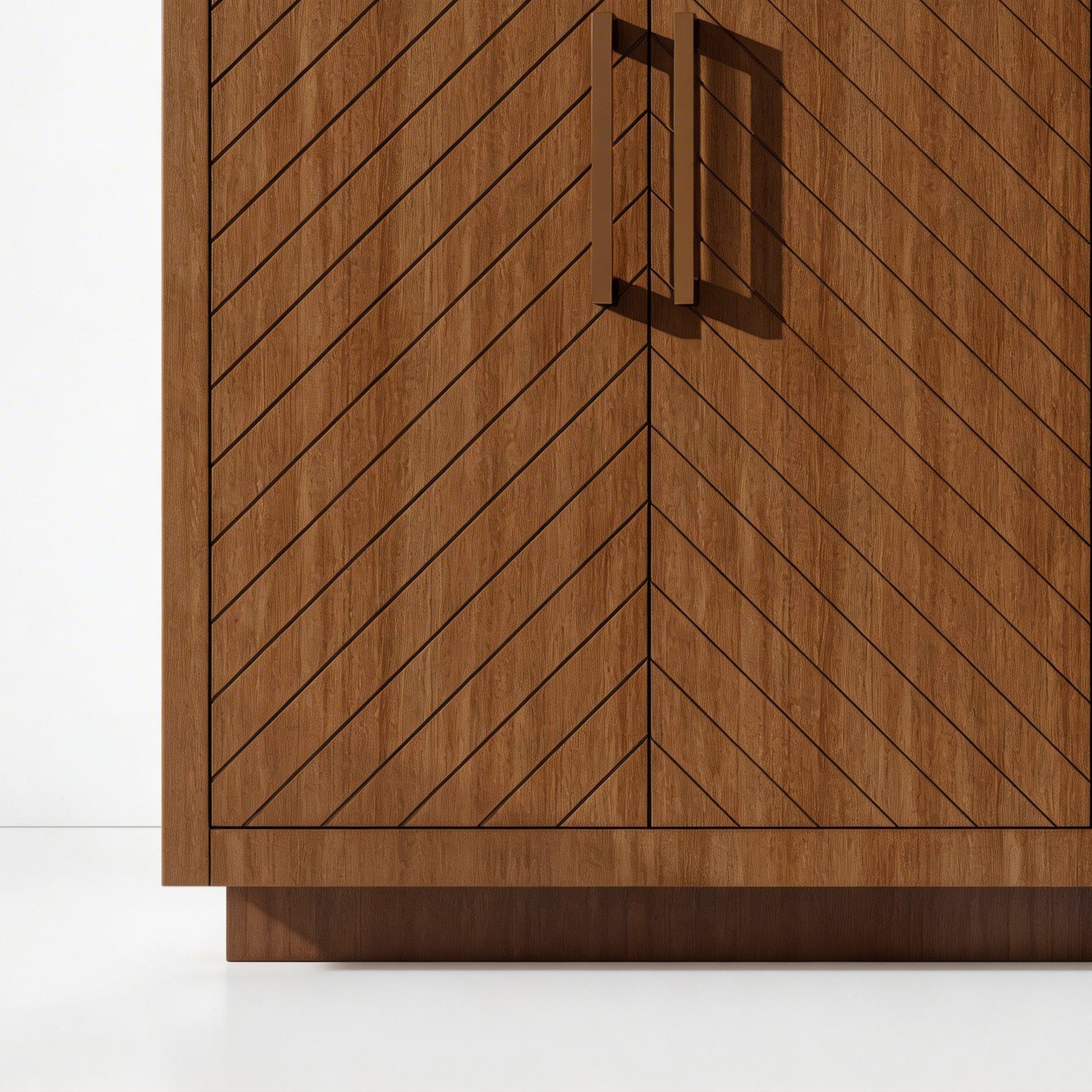 Zoom 60" Freestanding Double Vanity Cabinets with Chevron Pattern