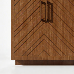 Zoom 60" Freestanding Double Vanity Cabinets with Chevron Pattern
