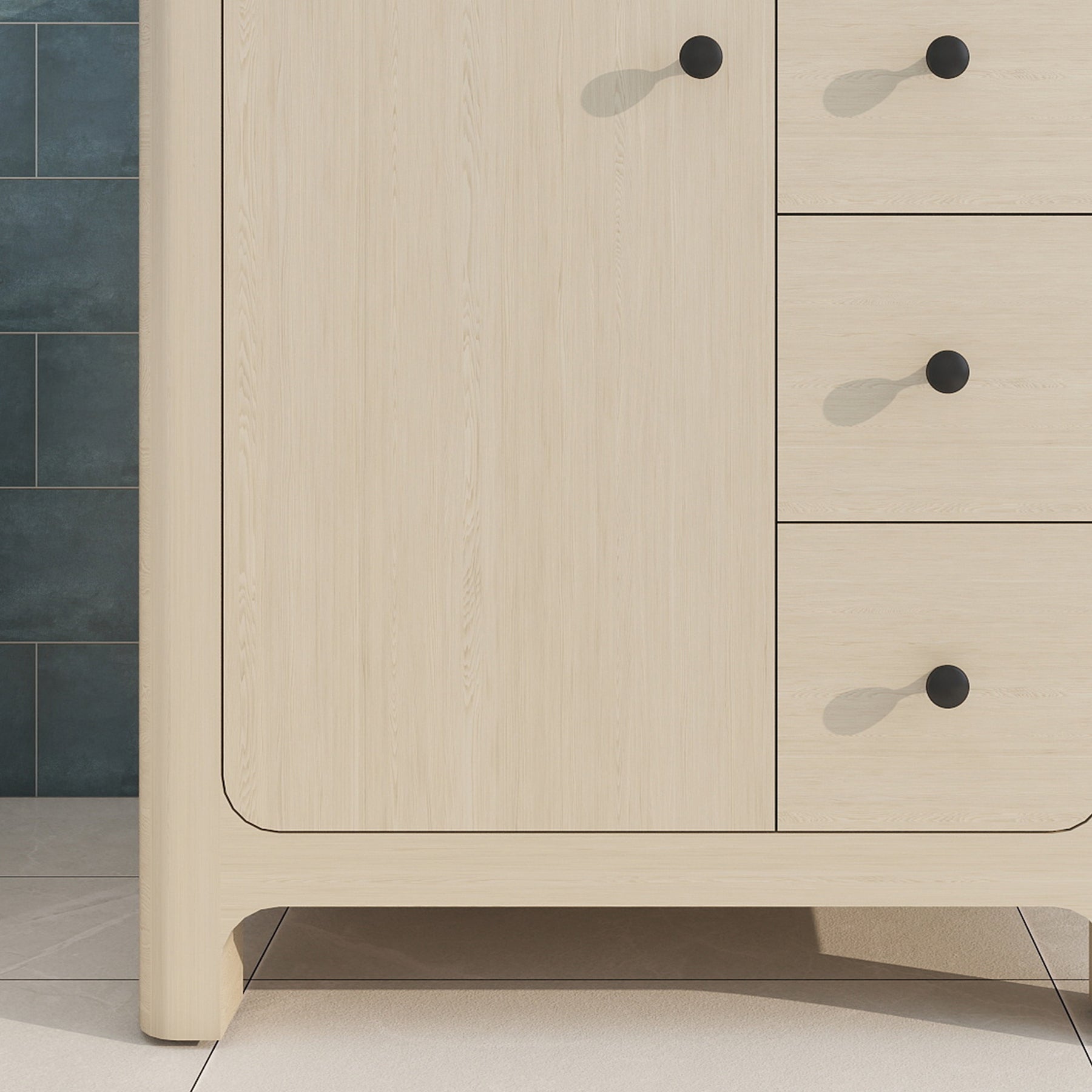Canyon 30" Freestanding Single Vanity Cabinet with Curved Design