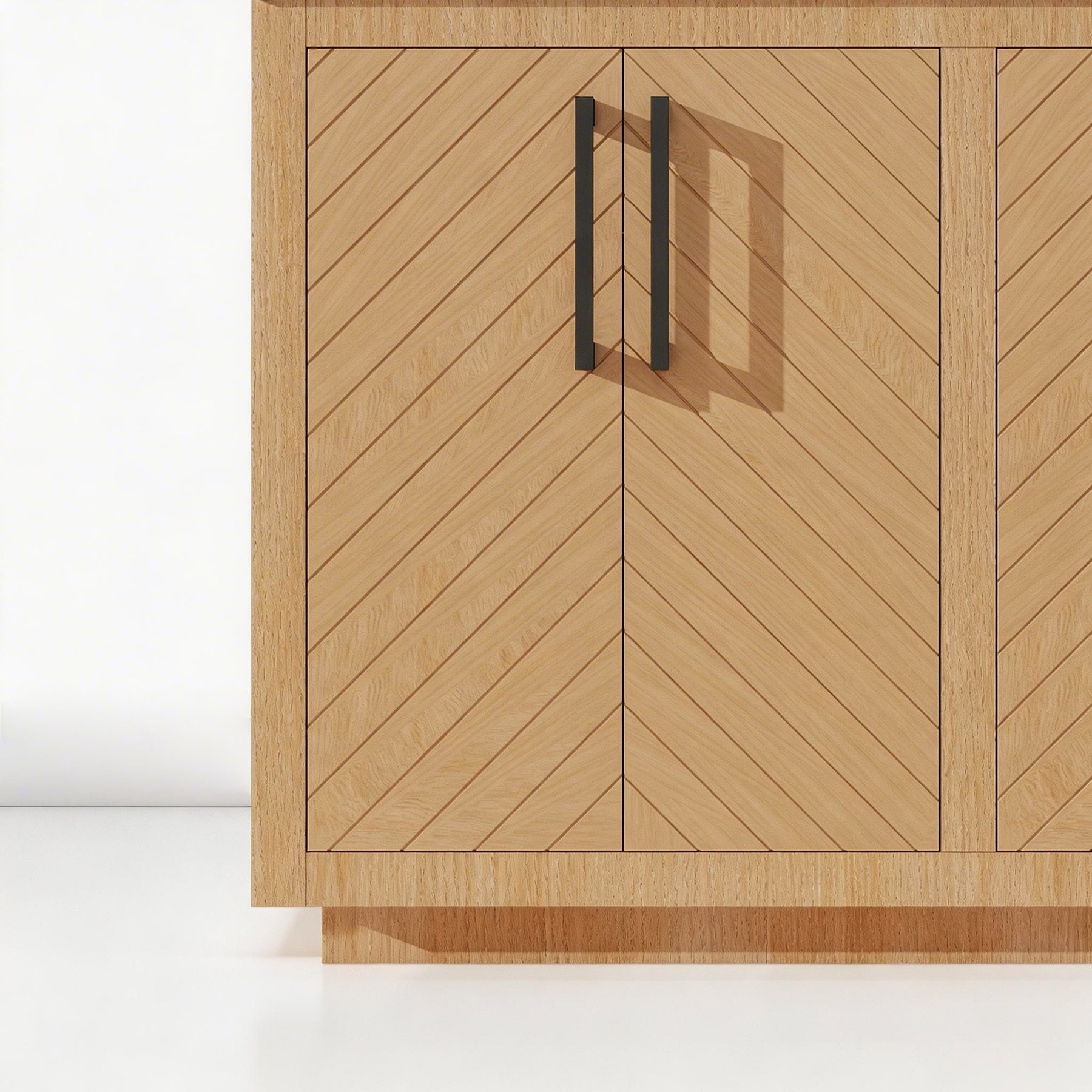 Zoom 48" Freestanding Double Vanity Cabinets with Chevron Pattern