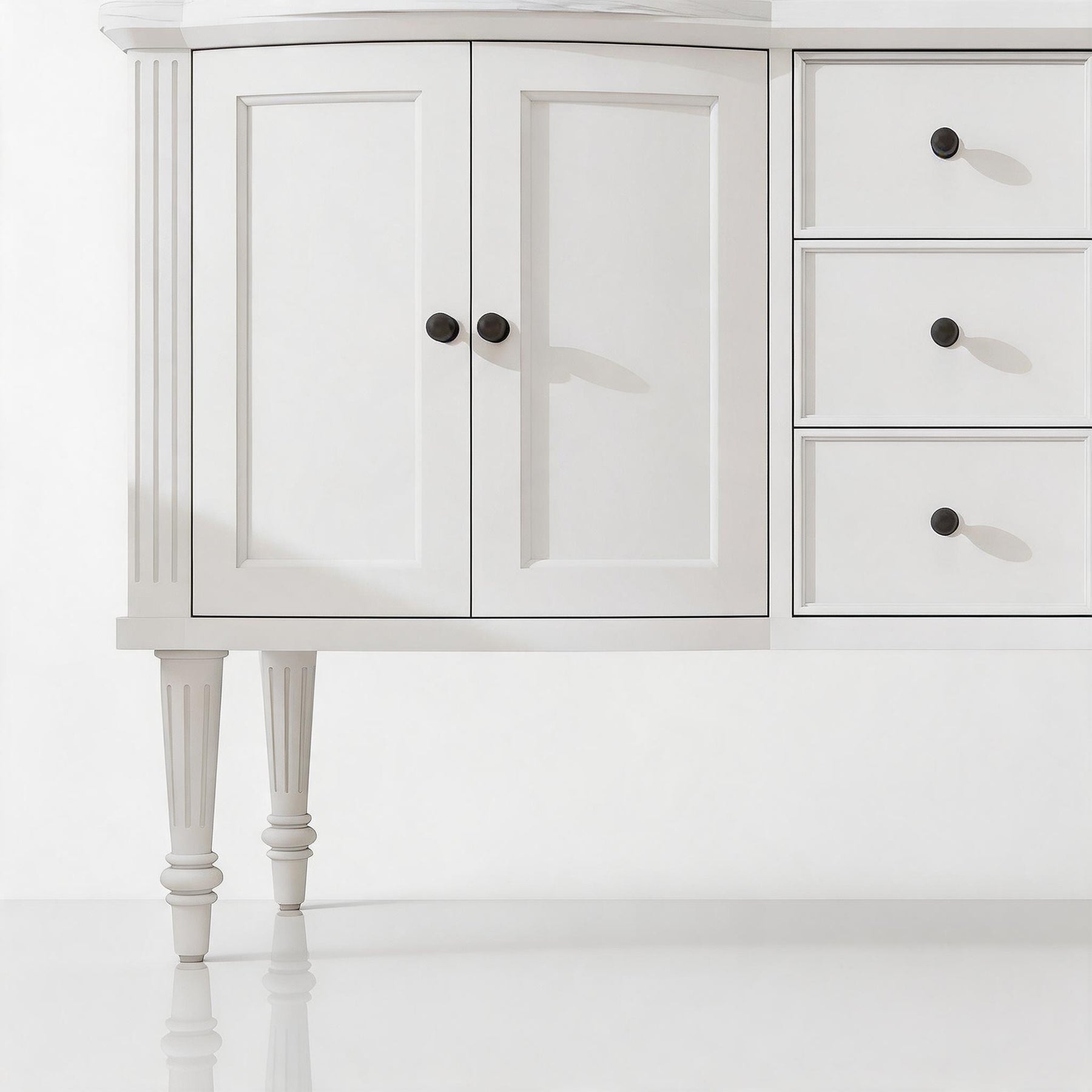 Elara 60" Freestanding Double Vanity Cabinets with Solid Wood Legs
