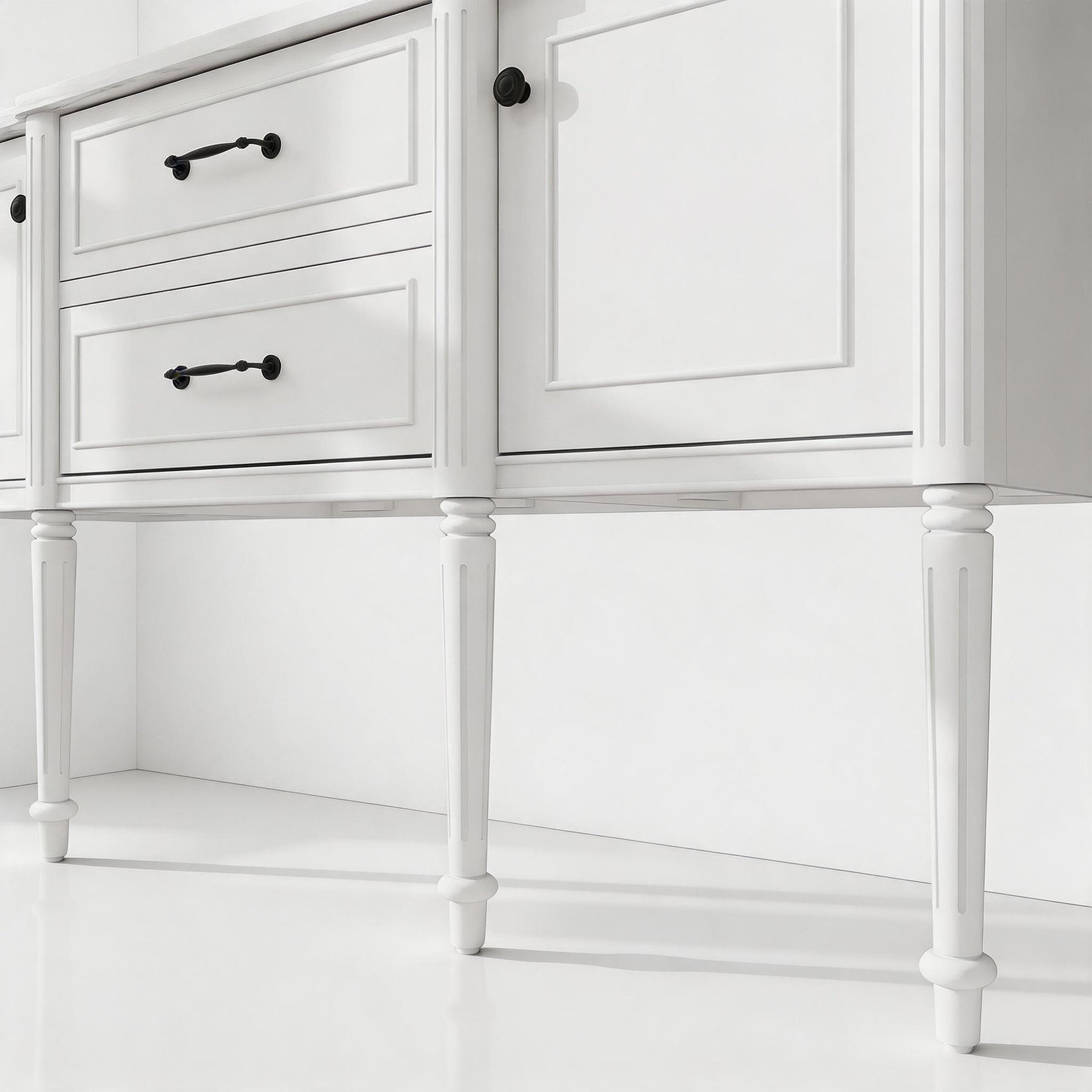 Modish 60" Wall Mounted Single Vanity Cabinet with Solid Wood Legs, Pre-Assembled, Freestanding & Floating 2 Installation Ways