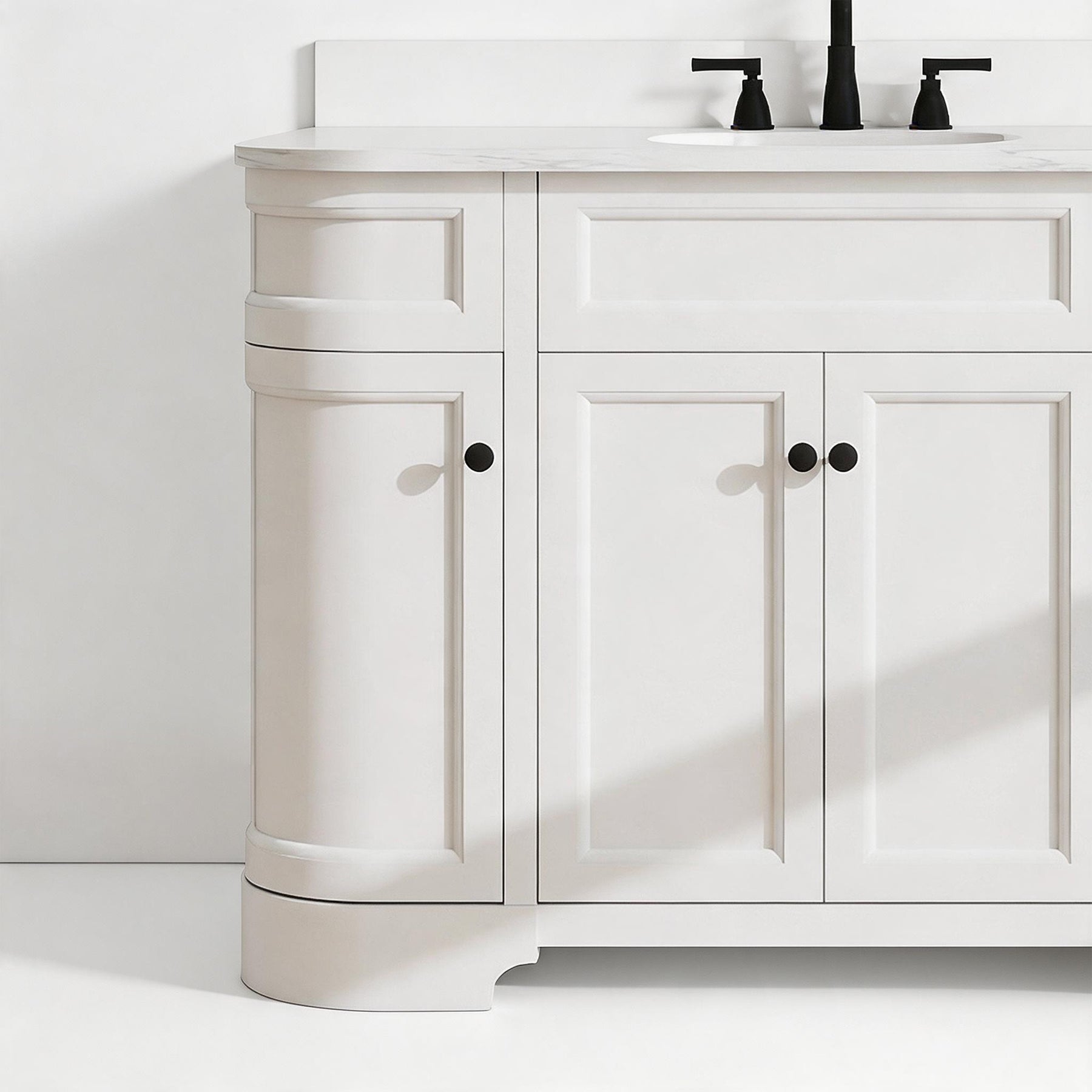Opuluxe 48" Freestanding Single Vanity Cabinets with Curved Design