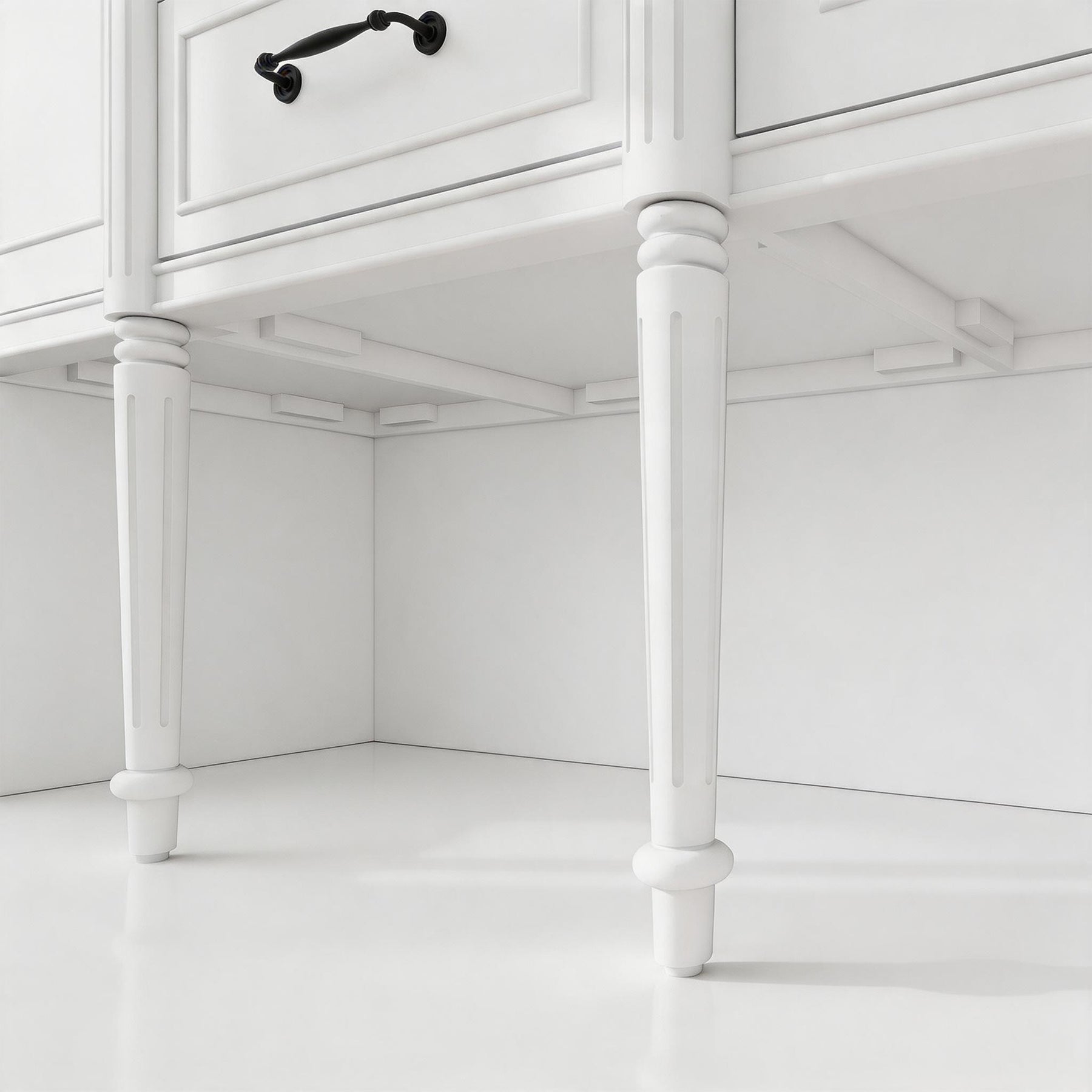 Modish 48" Wall Mounted Single Vanity Cabinet with Solid Wood Legs, Pre-Assembled, Freestanding & Floating 2 Installation Ways