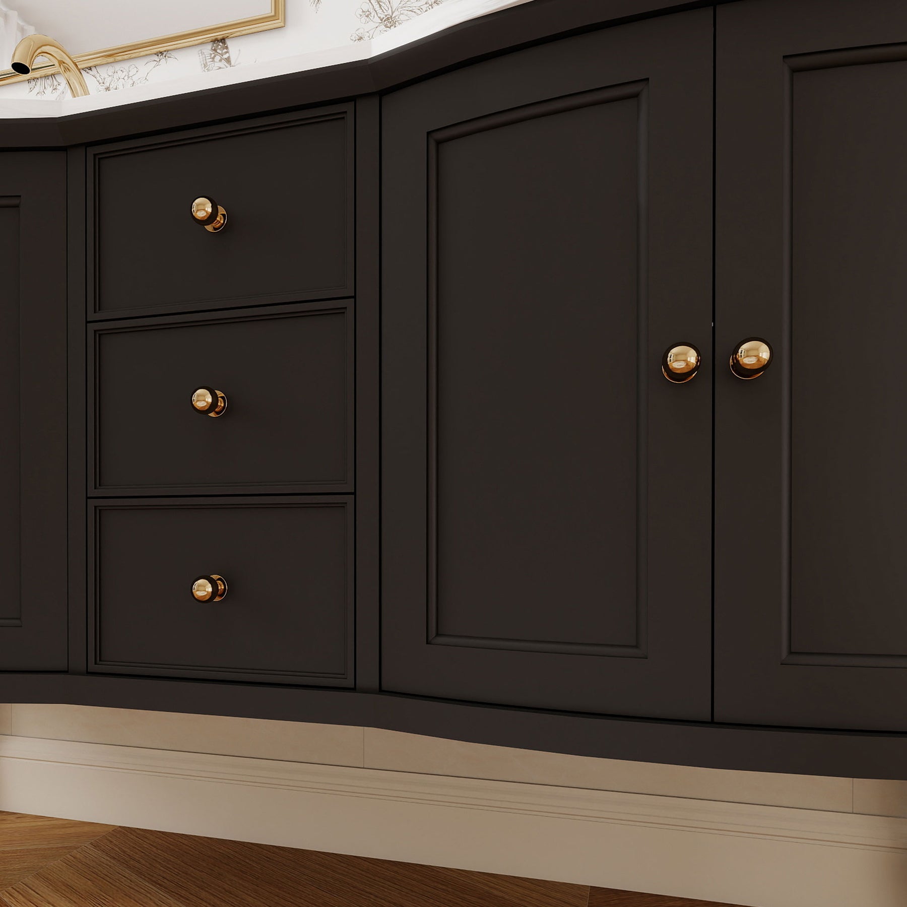 Elara 60" Freestanding Double Vanity Cabinets with Solid Wood Legs