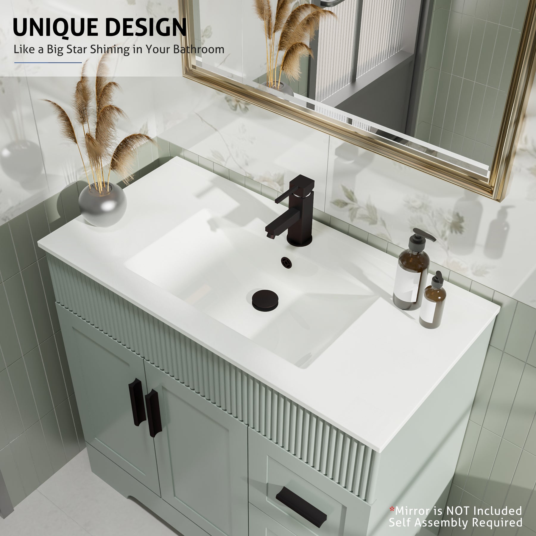 Eclife 36" Bathroom Vanities Sink Combo Set with Updated Painted Suface