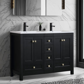 eclife 48" Bathroom Double sinks Vanities Cabinet with Sink Combo Set