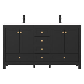Modern 60" Freestanding Double Vanity Cabinets with Classic Design
