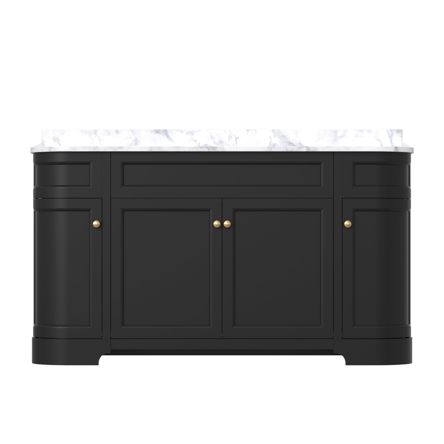 Opuluxe 60" Freestanding Double Vanity Cabinets with Curved Design