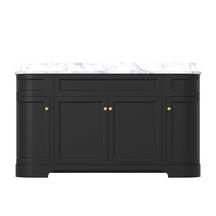 Opuluxe 60" Freestanding Double Vanity Cabinets with Curved Design