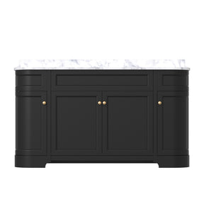 Opuluxe 60" Freestanding Double Vanity Cabinets with Curved Design