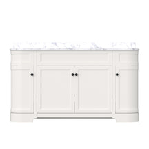 Opuluxe 60" Freestanding Double Vanity Cabinets with Curved Design