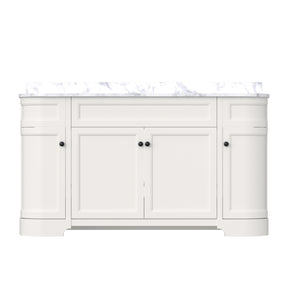 Opuluxe 60" Freestanding Double Vanity Cabinets with Curved Design