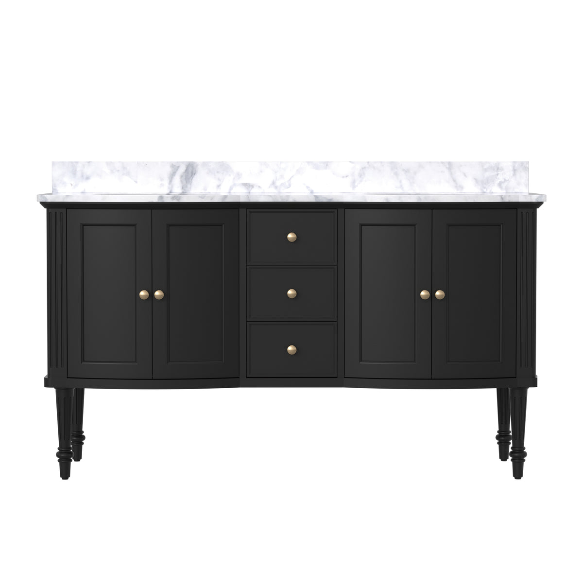 Elara 60" Freestanding Double Vanity Cabinets with Solid Wood Legs