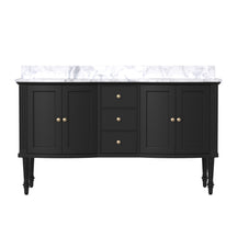 Elara 60" Freestanding Double Vanity Cabinets with Solid Wood Legs